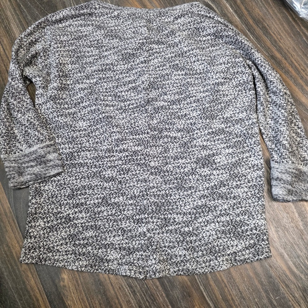 LOFT Marled Knit Pullover Sweater 3/4 Sleeve Crew Neck Women's Size M - Picture 5 of 9